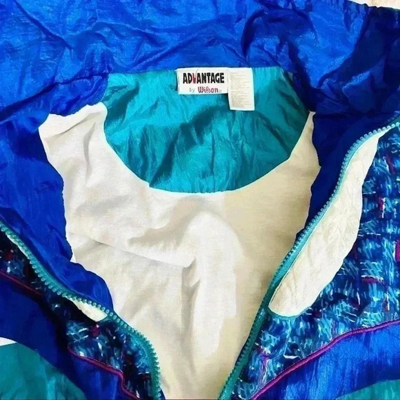 Wilson Advantage Vintage “80’s” Style Bomber Windbreaker Zip Lined Jacket Size L - Picture 6 of 16